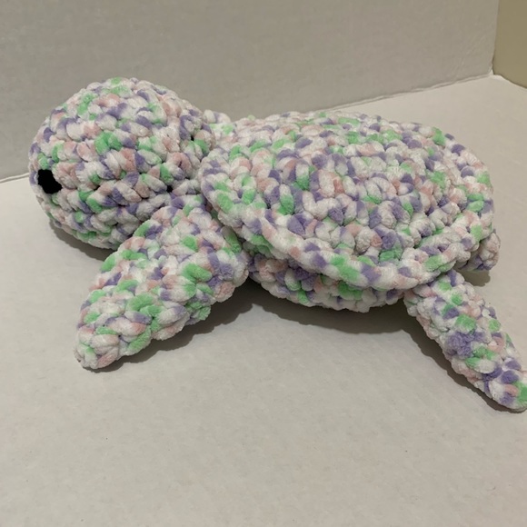 Sea Turtle Soft Stuffed Plushie Handmade Crochet Sea Turtle - Picture 8 of 13